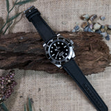 The Montay Sailcloth Canvas Watch Strap in Black