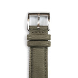 The Montay Sailcloth Canvas Watch Strap in Military Green