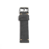 The Umberto Suede Leather Watch Strap in Grey