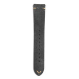 The Umberto Suede Leather Watch Strap in Grey