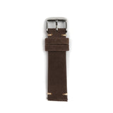 The Umberto Suede Leather Watch Strap in Dark Brown