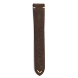 The Umberto Suede Leather Watch Strap in Dark Brown