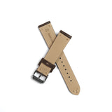 The Umberto Suede Leather Watch Strap in Dark Brown