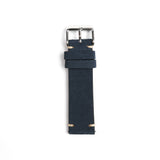 The Umberto Suede Leather Watch Strap in Blue