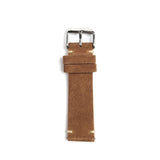 The Umberto Suede Leather Watch Strap in Light Brown