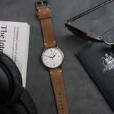 The Umberto Suede Leather Watch Strap in Light Brown