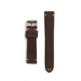 The Umberto Suede Leather Watch Strap in Dark Brown