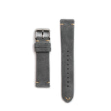 The Umberto Suede Leather Watch Strap in Grey