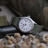 Rugged Nylon NATO Watch Strap In Army Green