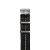 The Cella NATO Strap - Black with Khaki Stripe