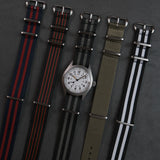 The Siena Striped NATO Strap - Goldfinger Bond