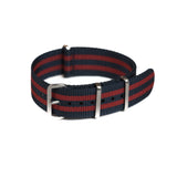 The Siena Striped NATO Strap - Navy and Red