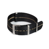 The Cella NATO Strap - Black with Khaki Stripe