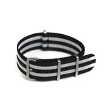 The Siena Striped NATO Strap - Black and White