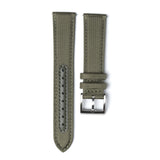 The Montay Sailcloth Canvas Watch Strap in Military Green